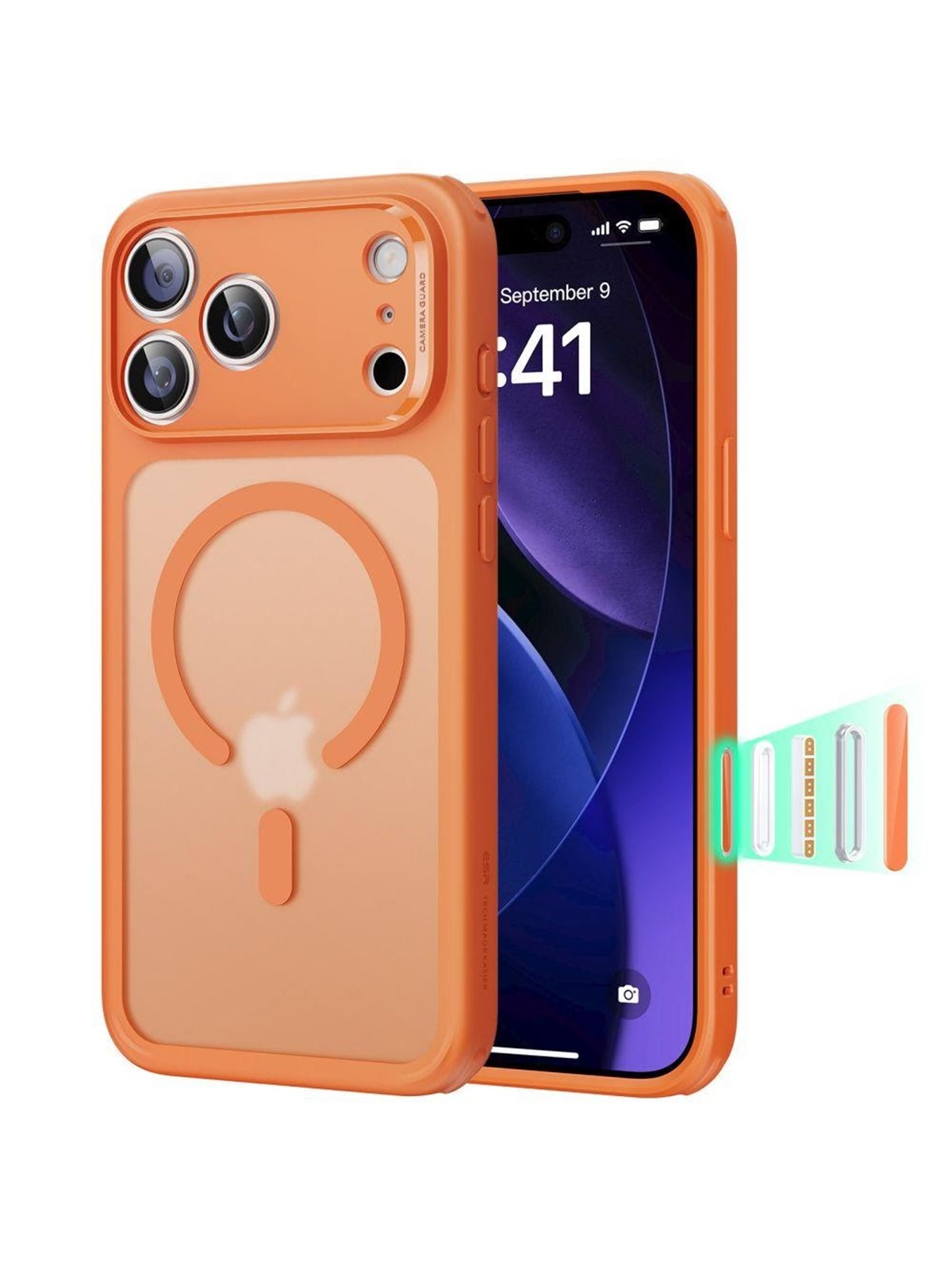 ESR Classic Hybrid MagSafe Case for iPhone 17 Pro Max - Clear Orange