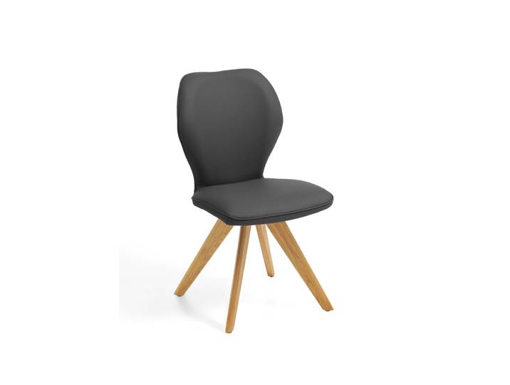 Design-Stuhl, Leder, Hochwertig, 49,5×60 cm, 92 cm Höhe, 180° Drehbar, Modern, Niehoff-Sitzmöbel