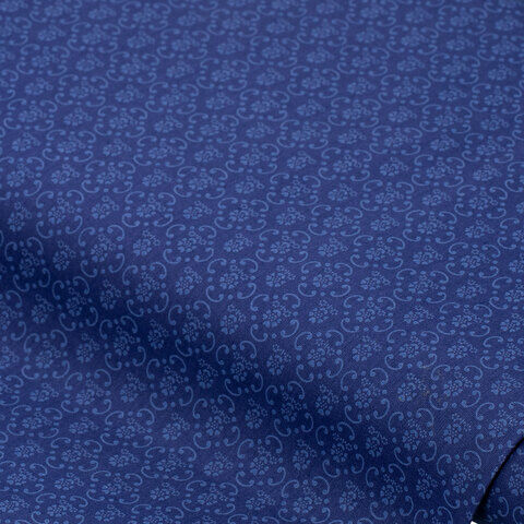 Baumwoll-Trachtenstoff "Ornamente", dunkelblau-color