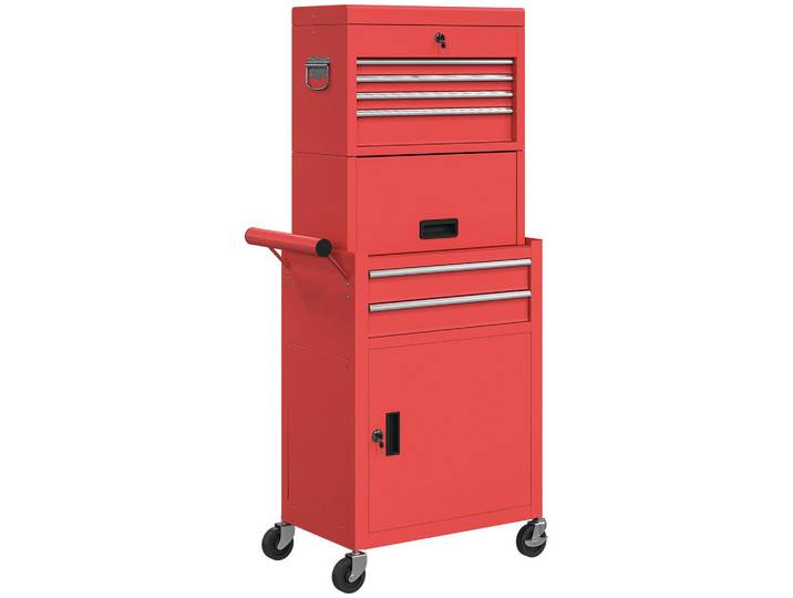 Homcom Werkstattwagen Stahl Rot, Metall, 33.5x131x60.5 cm, Freizeit & Co, Heimwerken, Werkstatteinrichtung