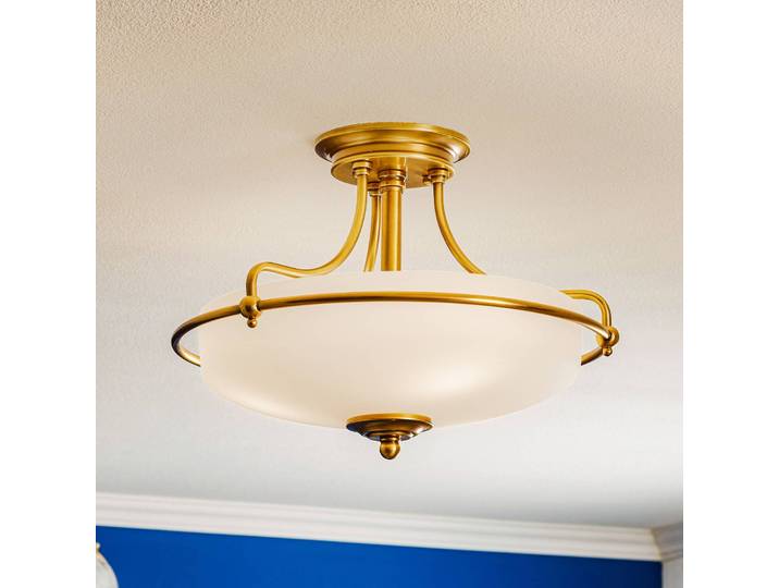 QUOIZEL Deckenlampe Griffin, dimmbar, bronze / altmessing, für Wohn- / Esszimmer, Metall, Antik, Deckenlampe