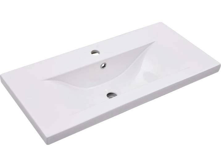 vidaXL lavabo encastré 81x39\,5x18\,5 cm céramique blanche
