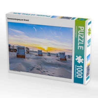 CALVENDO Puzzle Sonnenuntergang am Strand 1000 Teile Lege-Größe 64 x 48 cm Foto-Puzzle Bild von Andrea Dreegmeyer