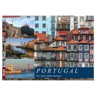 Portugal, der bunte Süden Europas (Wandkalender 2026 DIN A3 quer), CALVENDO Monatskalender