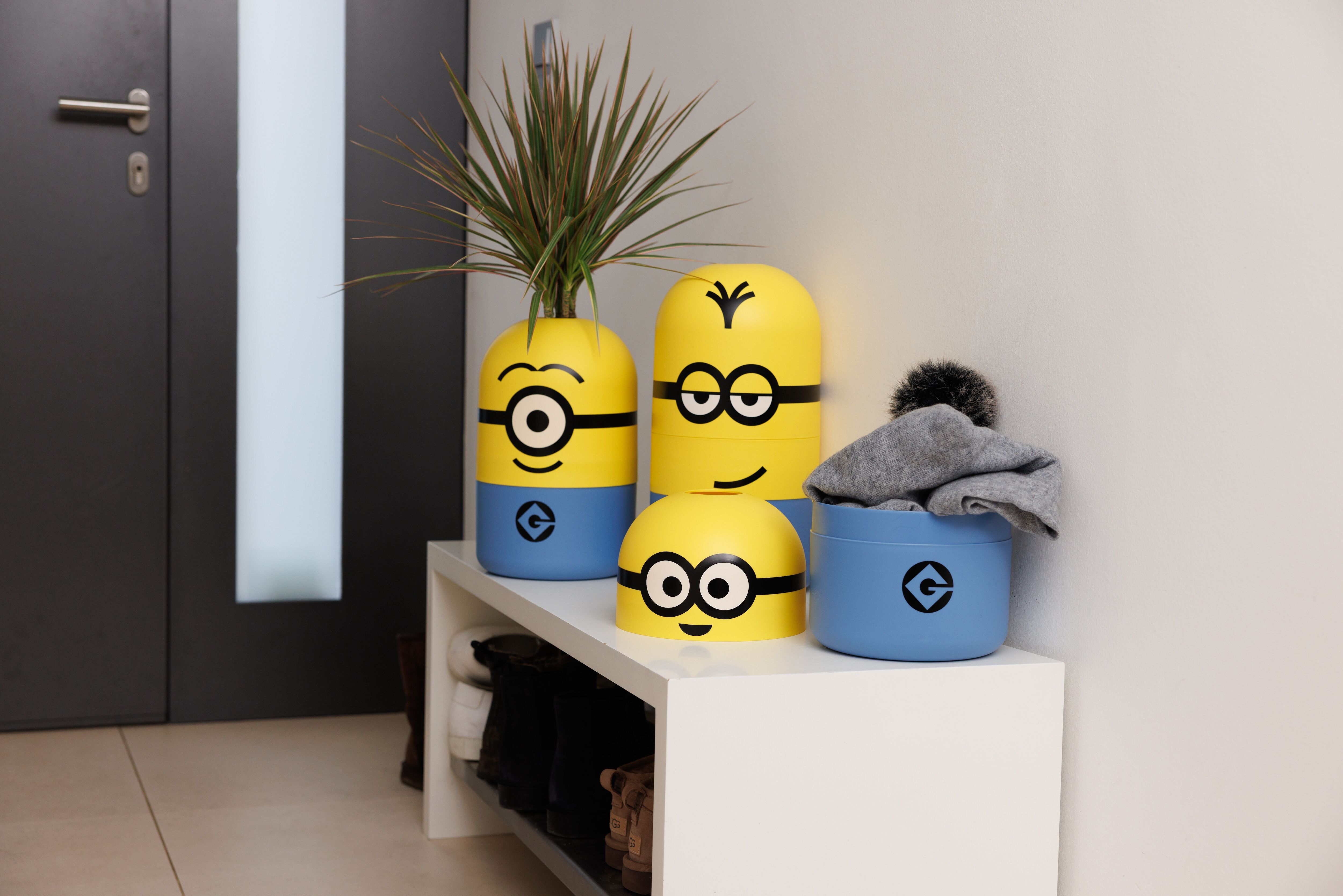 Aufbewahrungsbox KEEEPER "Stuart "minions" Aufbewahrungsdose 8L", gelb (sunny gelb), H:31cm Ø:20cm, Polypropylen (PP), Aufbewahrungsboxen, Aufbewahrungsbox, keeeper mit Design aus "Ich einfach unverbesserlich"
