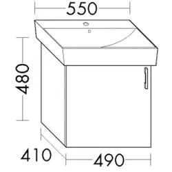 Burgbad Waschtischunterschrank zu Keramik-Waschtisch Sys30 PG4 Sana 480x490x410 Trend- oder RAL-Farb WVNR049RF5348
