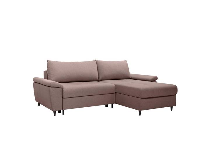 Mid.you Ecksofa, Braun, Holz, Füllung: Silikon, Schaumstoffflocken, rechts montierbar, links montierbar, Ottomane links, Ottomane rechts, 248x174 cm, Made in EU, seitenverkehrt erhältlich, Armteil links, Armteil rechts, Wohnzimmer, Sofas & Couches, Wohnlandschaften, Ecksofas