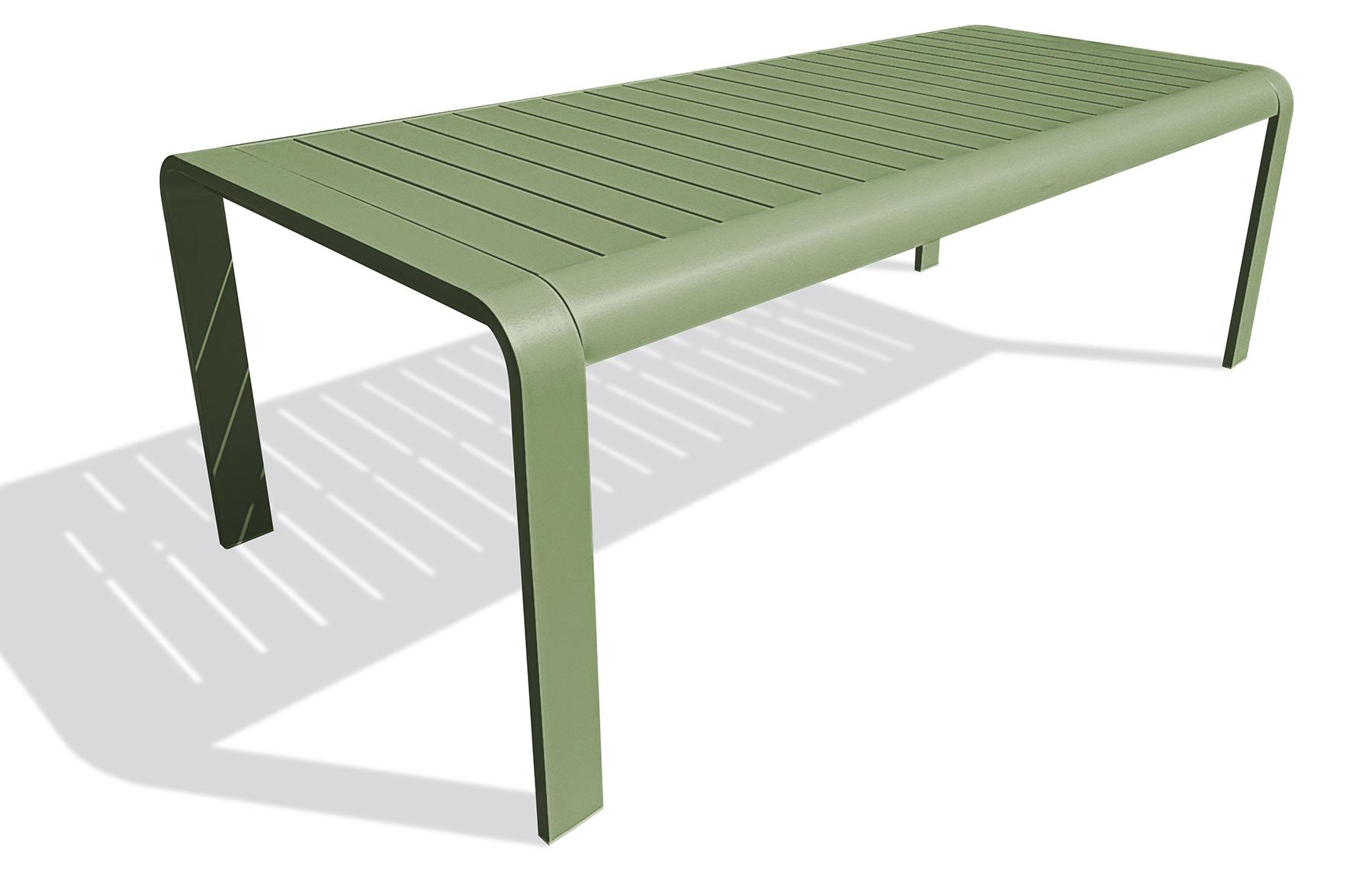Gartentisch aus olivgrünem Aluminium