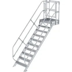 Munk, Leiter + Gerüst, Treppen-Modul Aluminium geriffelt 10 Stufen (Gerüst, 265 cm)