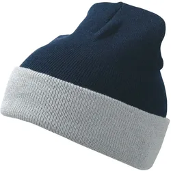 Myrtle Beach Unisex 2-farbige Strickmütze Mütze MB7550 navy/grey one size