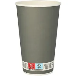 Papstar 20 X 20 Trinkbecher, Pappe 0,4 l Ø 9 cm · 13,5 cm grau "Beer"