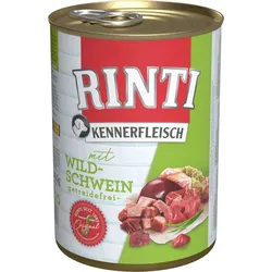 RINTI Kennerfleisch 400g Dose Hundenassfutter 6 x 400 Gramm Wildschwein