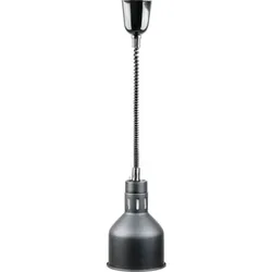 Stalgast Schwarze Gastro-Wärmelampe für Decke – Höhenverstellbares Spiralkabel, 0,25 kW