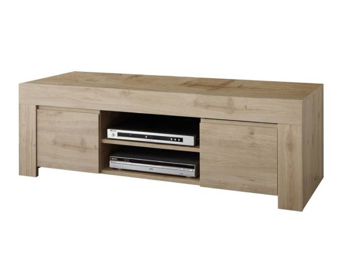 Meuble TV en mélaminé chêne foncé