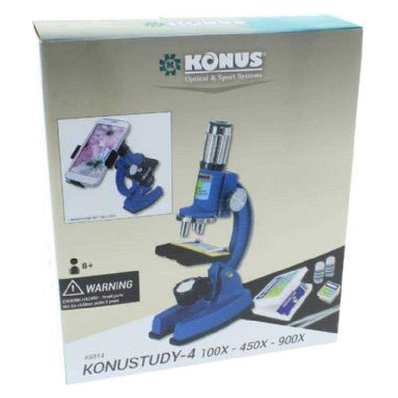 Konus Mikroskop Konustudy-4 150x-450x-900x mit Smartphone Adapter (435014)
