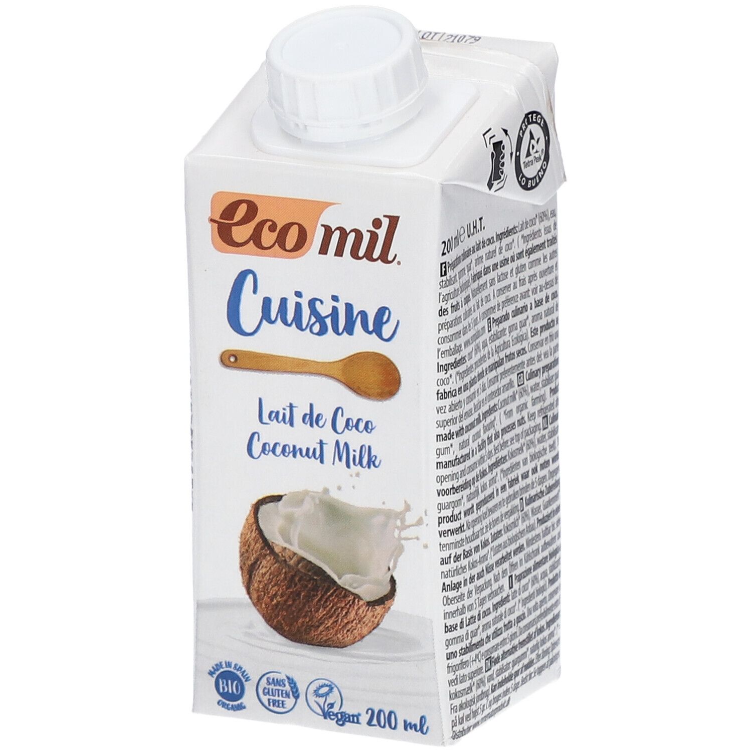 Ecomil Cuisine Kokos zonder Suiker 200 ml Milch