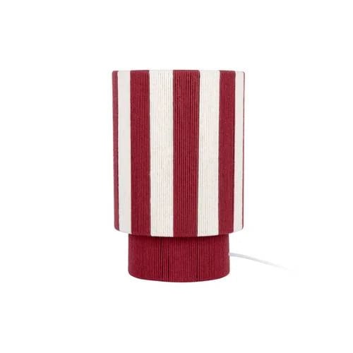 Leitmotiv Tafellamp Vienna Stripes Burgundy/gebrokenwit