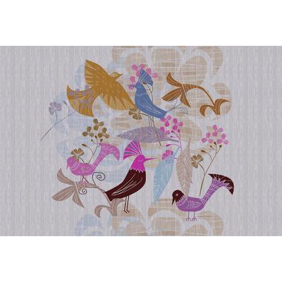 Fototapete LIVING WALLS "Walls by Patel Birdland", blau (blau, lila), B:4m L:2,7m, Vlies, Tapeten, Vlies, Wand