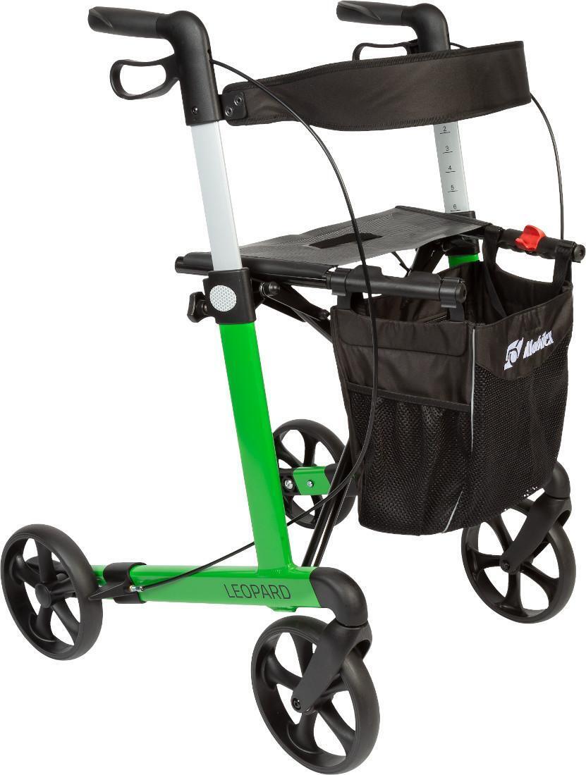Rollator Mobilex Leopard mit Schleifbremse und Softrädern Grün