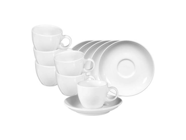 Seltmann Weiden Espressotassen MIT Untertassen Vip. weiß 90 ml 6er Set, Weiß, Keramik, Geschirr, Tassen, Espressotassen