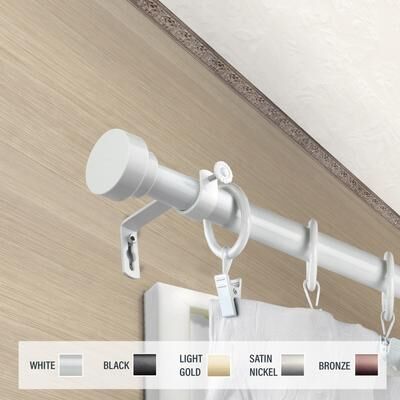 "InStyleDesign Beret Curtain Rod 1"" OD 18-28 inch"