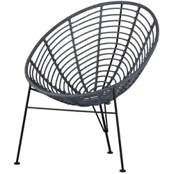 Gartensessel Jane aus Kunststoff, modernes Design, wetterfest, blau, ideal für den Outdoor-Bereich