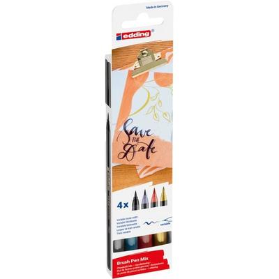 edding 1340 brush pen Mix, Pinselstift Handlettering Mix 4er Set