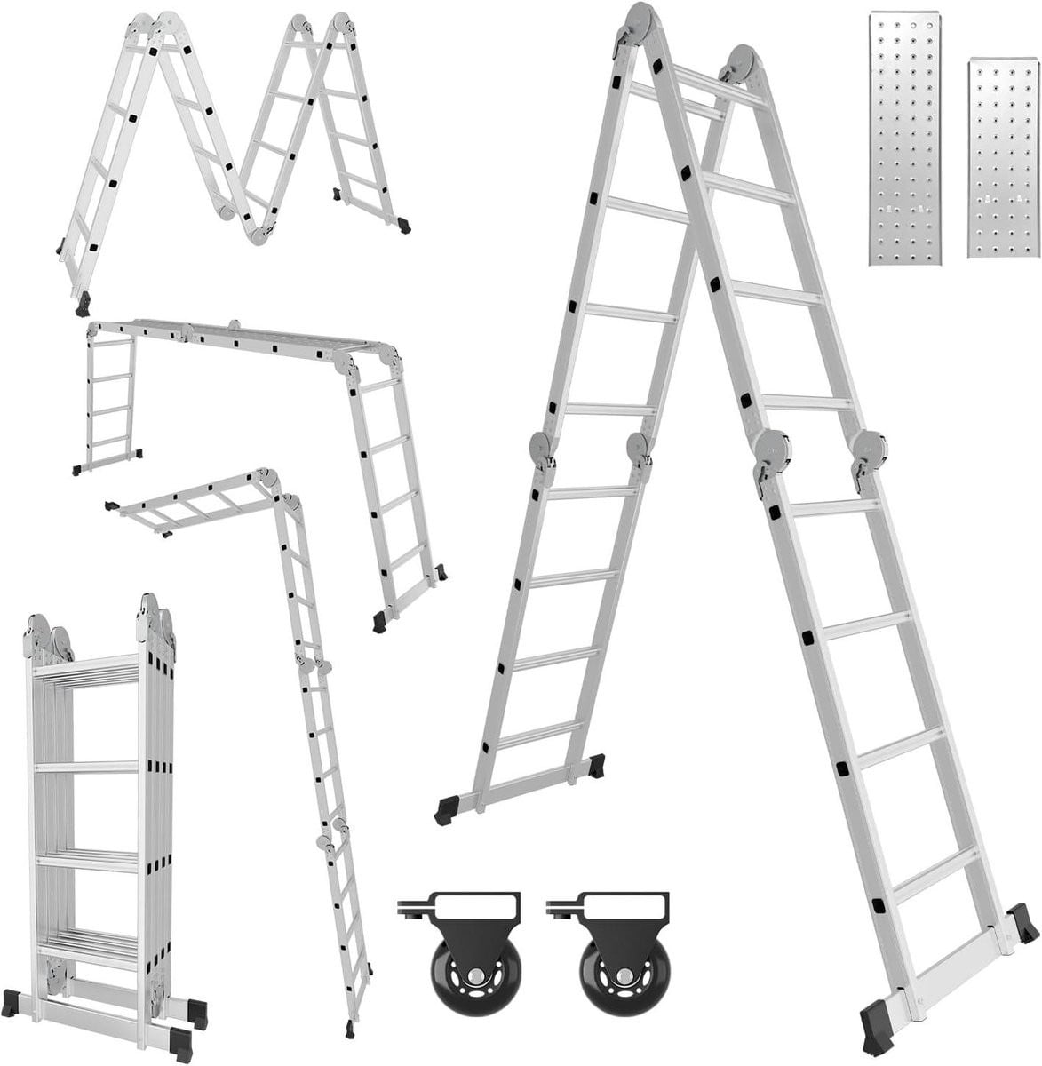 Multifunctionele aluminium klusladder steiger met 7-in-1 functionaliteit, 470 cm lengte
