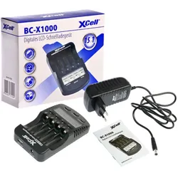 XCell Schnellladegerät/ LCD Anzeige/USB Anschluss/ Refresh Funktion/Testfunktion BC-X1000
