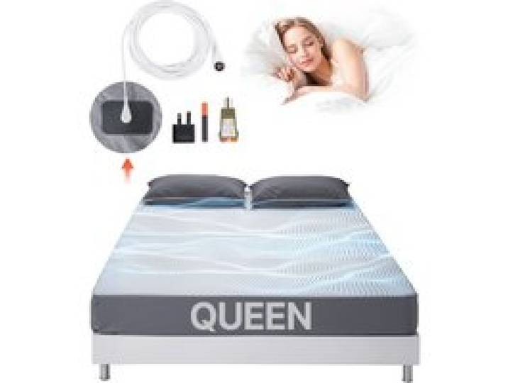 VEVOR Draps de Mise à Terre, 1525 x 2030 mm, Draps-housses 95 % Coton + 5 % Fibre d'Argent Pur, avec Cordon de Mise à la Terre et Testeur, pour Sommeil et un Bien-être Améliorés, Gris, Taille Queen