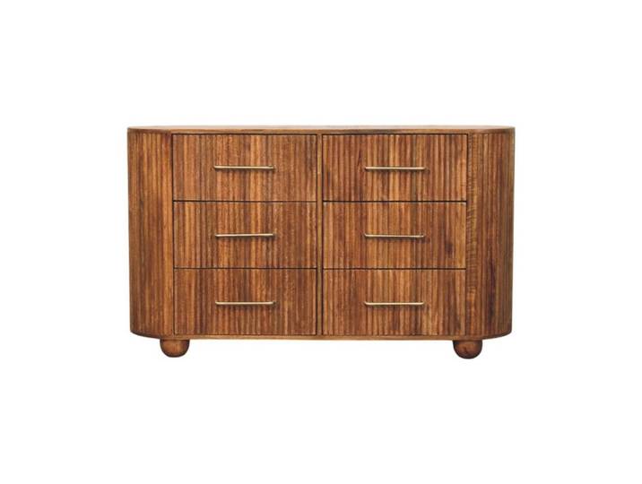 SIDEBOARD mit Amber-Eichen-Finish, Platz auf der Tischplatte, braun