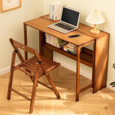 Kodotan sofa Bamboo Folding Desk,Space-Saving Computer Desk for Small Spaces, Foldable Study Table for Bedroom, Home Office, Dorm