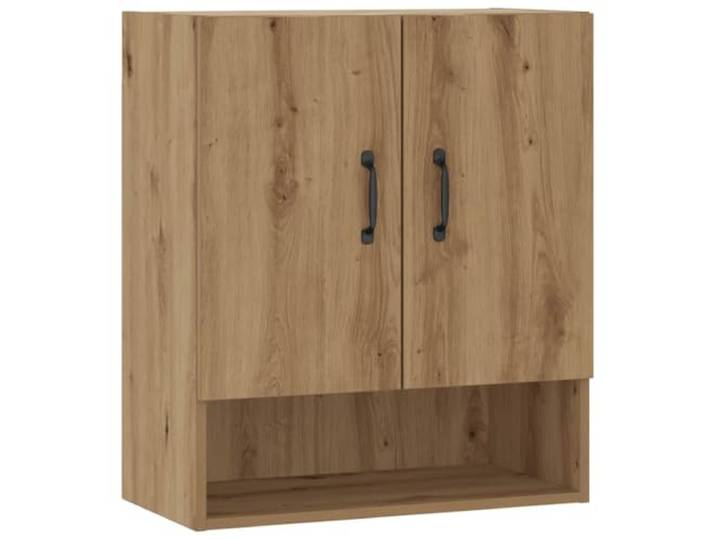 KLGBNCVE Wandschrank Artisan-Eiche 60x31x70 cm Holzwerkstoff Haengeschrank mit 2 Tueren, 1 offenes Fach, Wandmontage, Schrauben und Duebel nicht enthalten