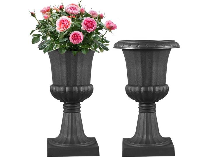 VEVOR 2x Plantenpot Planter Bloempot Spindel 25x42cm Zwart