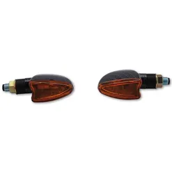 HIGHSIDER smart Arrow Glühlampen Mini-Blinker Gehäuse Carbon / Linse Orange (Paar), Vorn & Hinten