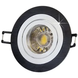 MegaLight LED Einbaustrahler Set in schwarz rund inkl. LED Leuchtmittel 5W