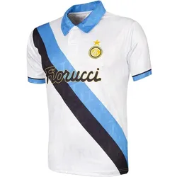 Copa Football, Unisex, Fussballtrikot, Inter Mailand 1993 - 94 auswärts Retro Trikot FC Internazionale Milano 1993 - 94 Vintage Shirt (S), Weiss