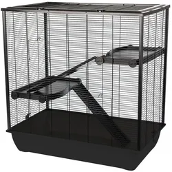 Interzoo INTER-ZOO Frodo + Plastic Black - Käfig für einen Hamster, Gehege