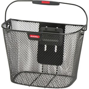 KLICKfix Fahrradkorb Uni, schwarz, aus Metall, 16 Liter, vorne, für Lenker, Handgriff, 35 x 26 x 25 cm, mit KlickFix