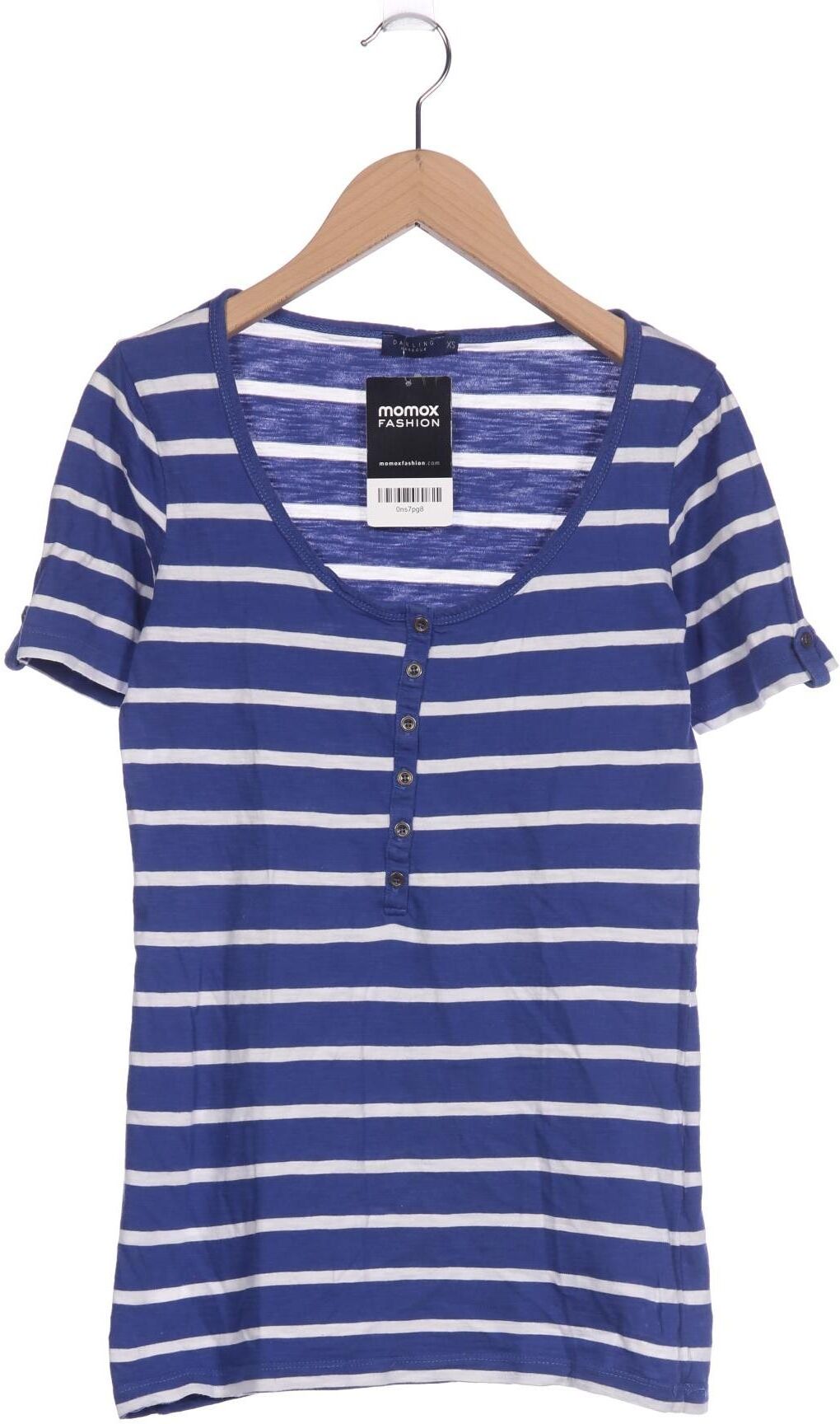 darling harbour Damen T-Shirt, Blau, Gr. XS, Baumwolle - Second Hand