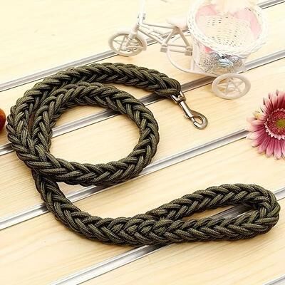 Uplift Treasures Braided Dog Leash For Training Walks green xl