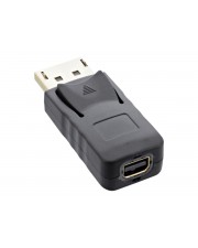 InLine DisplayPort Adapter Stecker auf mini Buchse 4K/60Hz schwarz/gold Gold Schwarz (17196A)