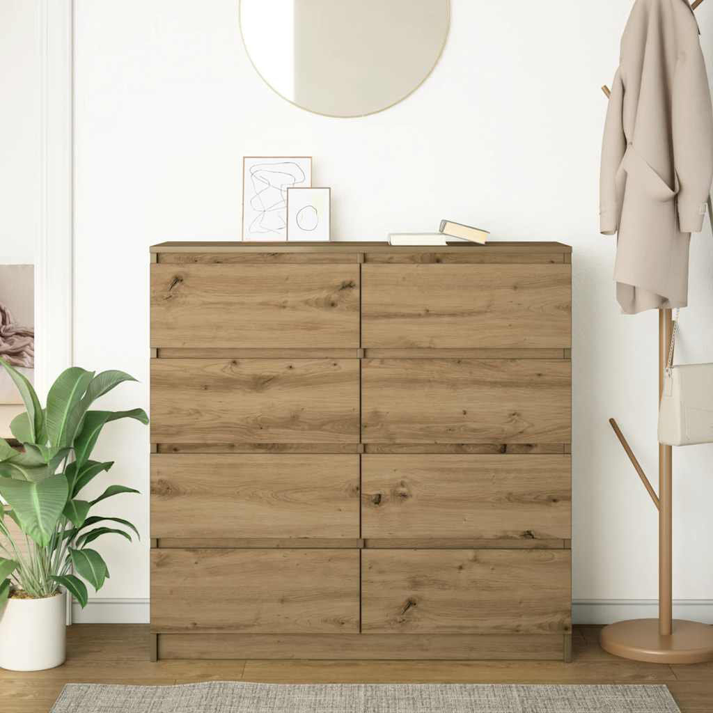 Latitude Run Sideboard 100X35x99 Cm Engineered Wood Artisan Oak 99cm H X 100cm W X 35cm D