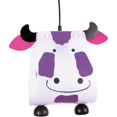 NIERMANN Hängeleuchte "Kuh, Kinderlampe, Kinderzimmer", lila (weiß, lila), 1, H: 20cm, 1 Stk., Leuchten, Pendelleuchte Kuh, Kinderlampe
