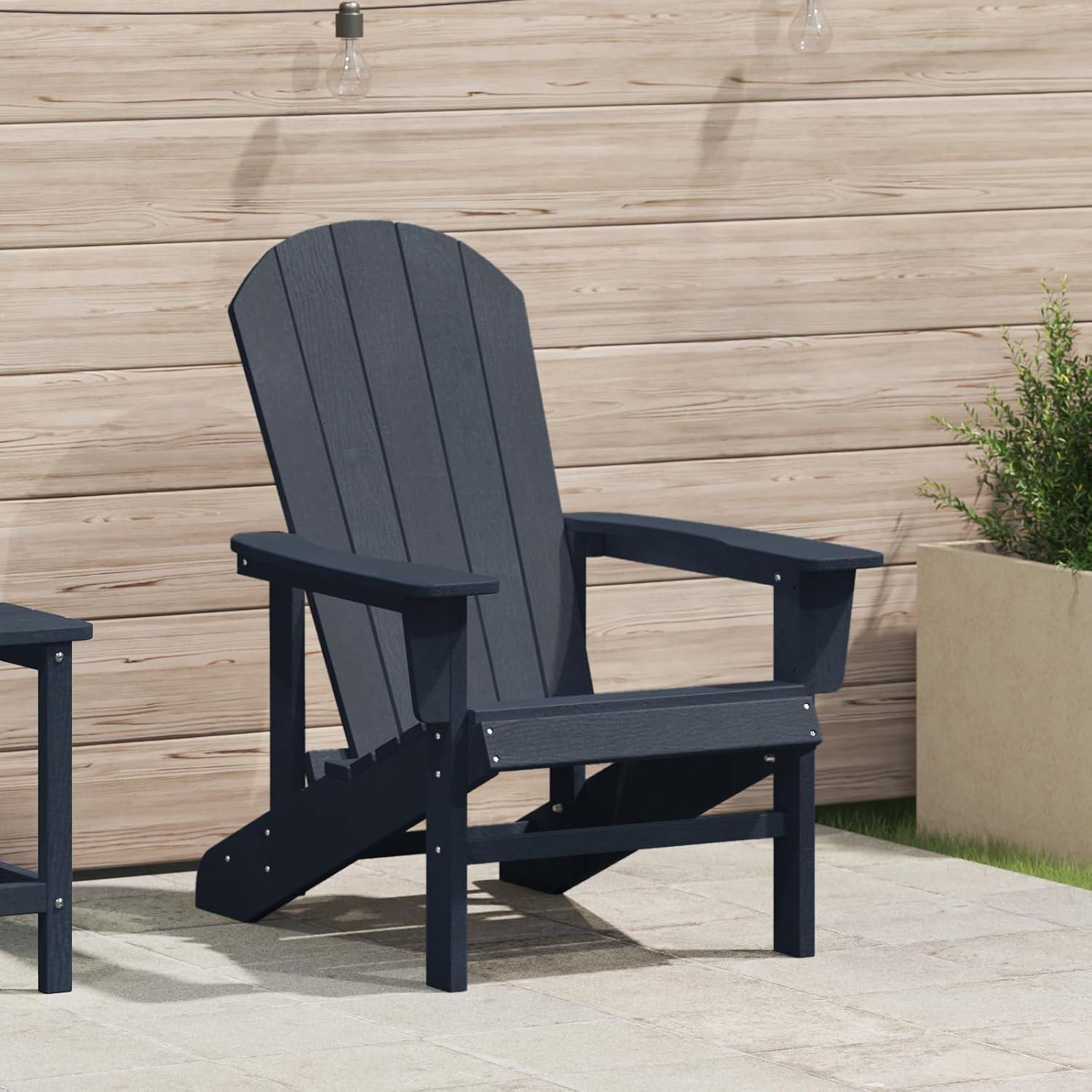 Adirondack-Stuhl in Marineblau, 74x82x91 cm, HDPE, Möbel, Gartenmöbel, Gartensitzmöbel, Gartenstühle, 18KG