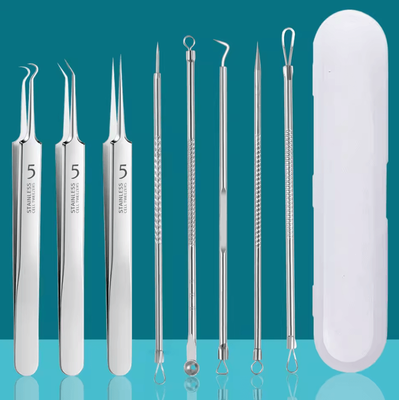 Inspire Curations Stainless Steel Blackhead Removal Tool Kit Acne Extractor Set For Facial Skincare 8pcs