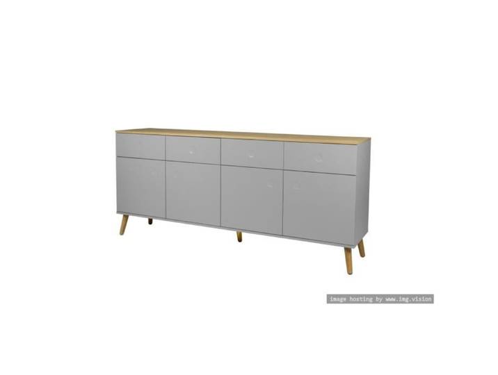 Buffet 4portes-4tiroirs HANS gris
