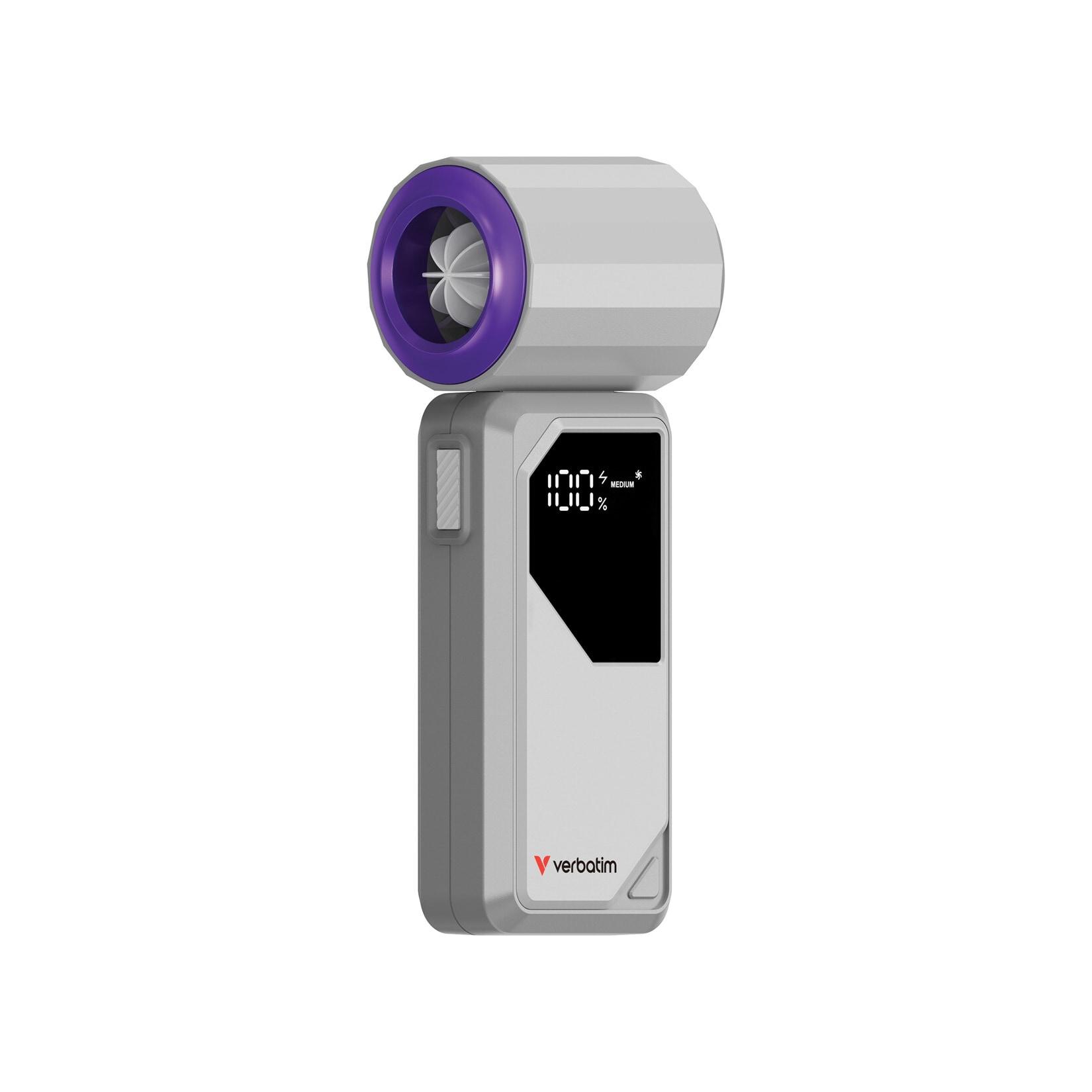 Verbatim Cool 'n' Go AirJet –Mini-Ventilator mit LED-Anzeige & 4 Geschwindigkeiten