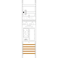 f-tronic 7141051 Zählerfeld ER6L-HSP, 1-feldrig, H=1050mm, 1-eHZ lange Kabel, 1 HSP, 1 Res. ER6LHSP