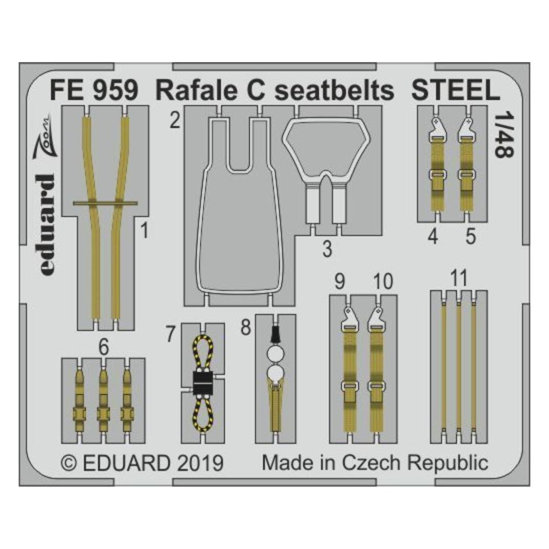 Eduard Rafale C seatbelts STEEL for Revell (FE959)